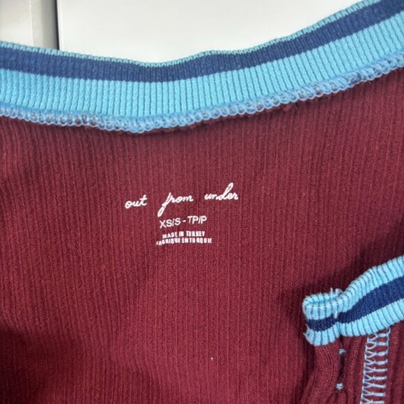 UO Out From Under Go For Gold Top Burgundy and Blue Size XS/S - Picture 3 of 4